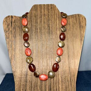 QG 925 Agate Carnelian Blister Pearl Sterling 18” Necklace w 2” Extender